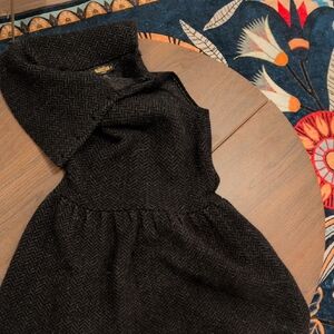 Chic Black Herringbone Mini Dress